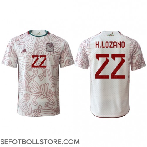 Mexiko Hirving Lozano #22 Replika Bortatröja VM 2022 Kortärmad